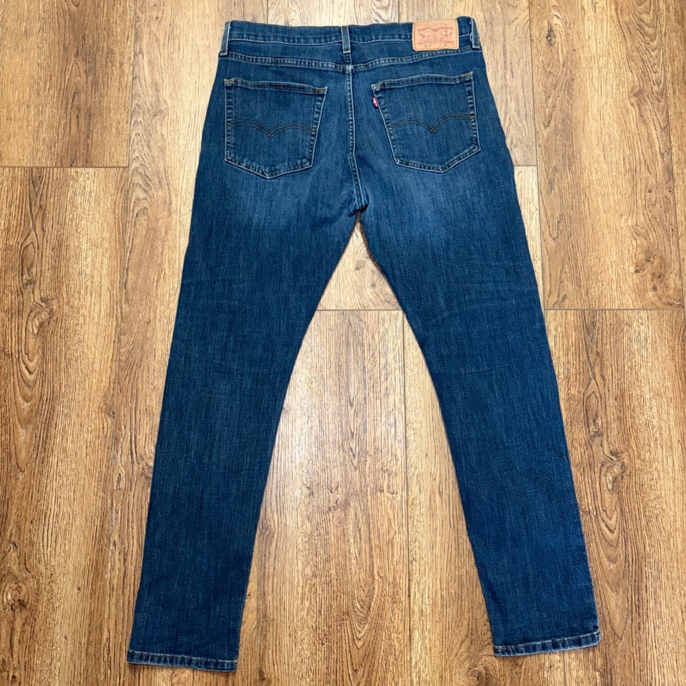 Levi's 512 Slim Taper Jeans Mens 36x31 Blue Faded Denim Stretch Pants Dark wash